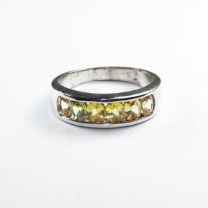 Sterling Silver Yellow Sapphire Band