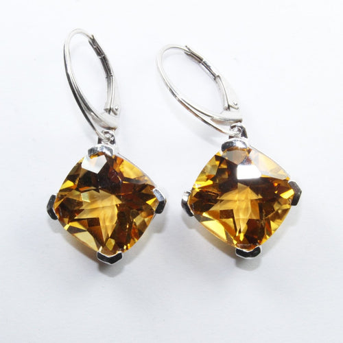 Sterling Silver Citrine Drop Earrings