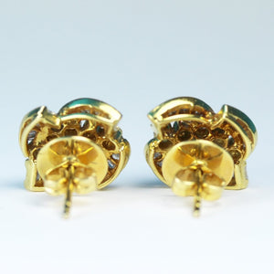 9ct Yellow Gold Fancy Cut Diamond Stud Earrings