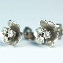18ct White Gold Diamond Floral Stud Earrings