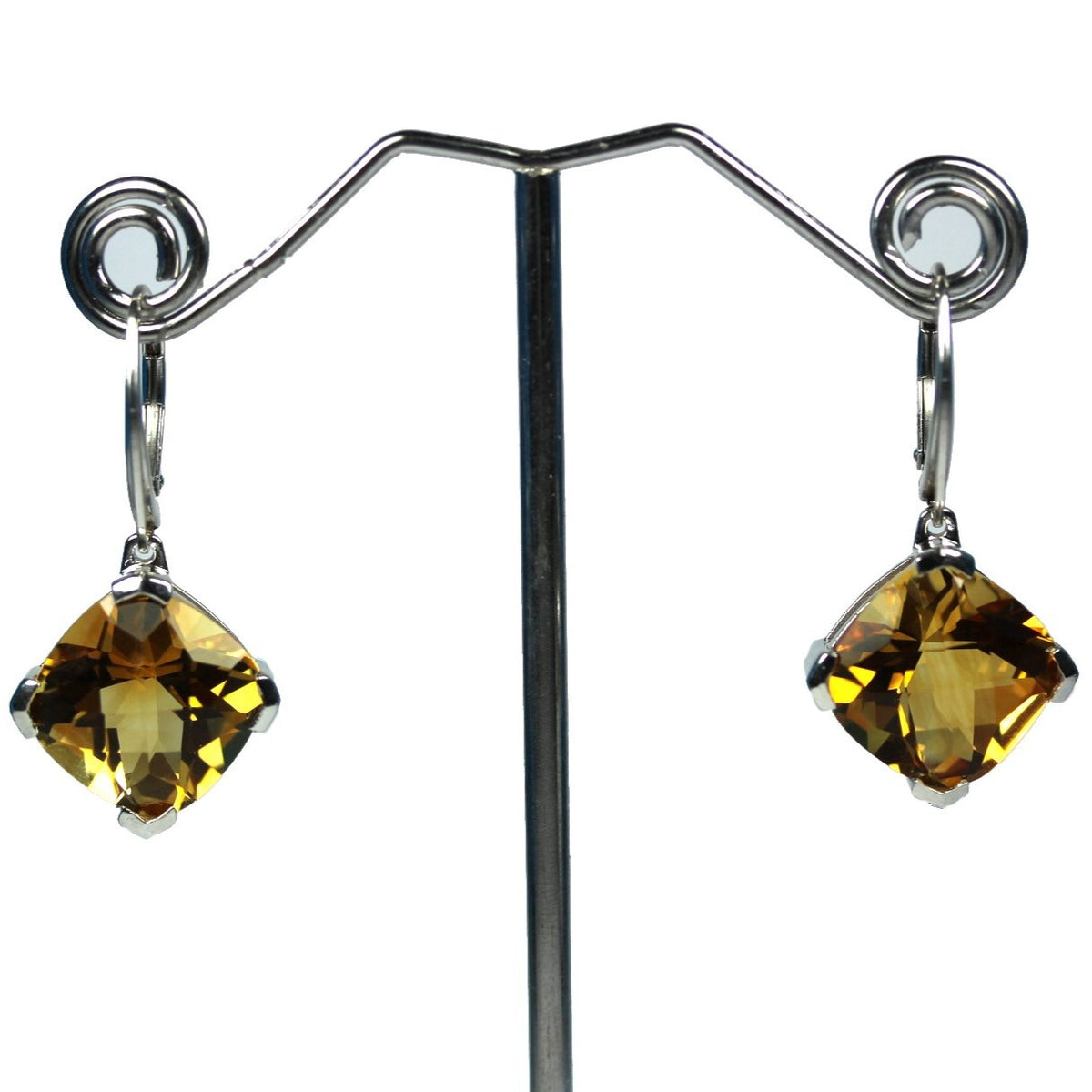 Sterling Silver Citrine Drop Earrings