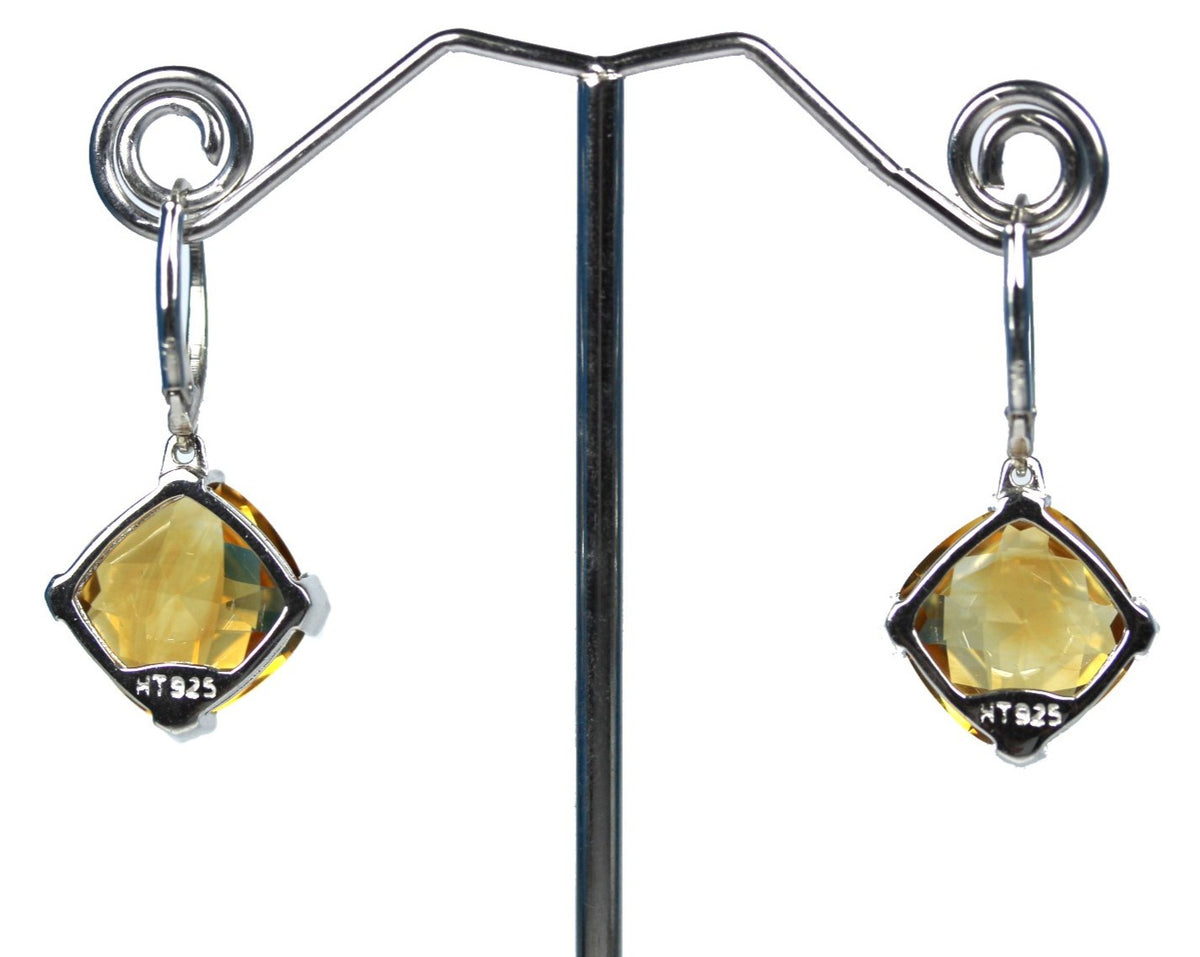 Sterling Silver Citrine Drop Earrings