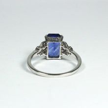 18ct White Gold Natural Blue Sapphire and Diamond Ring