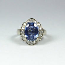 18ct White Gold 4.13ct Sapphire and Diamond Dress Ring