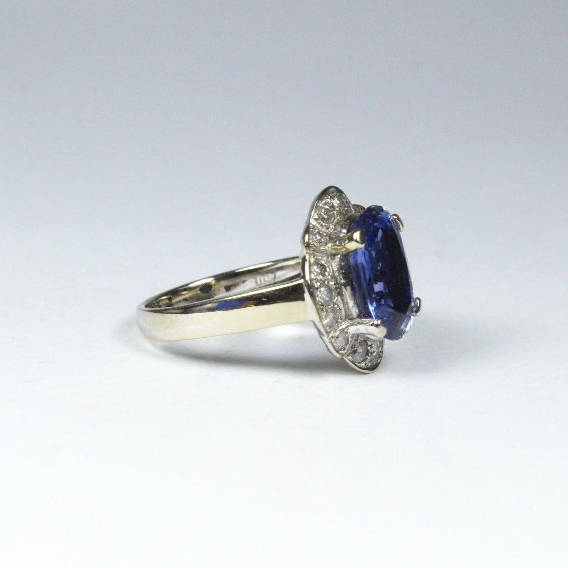 18ct White Gold 4.13ct Sapphire and Diamond Dress Ring