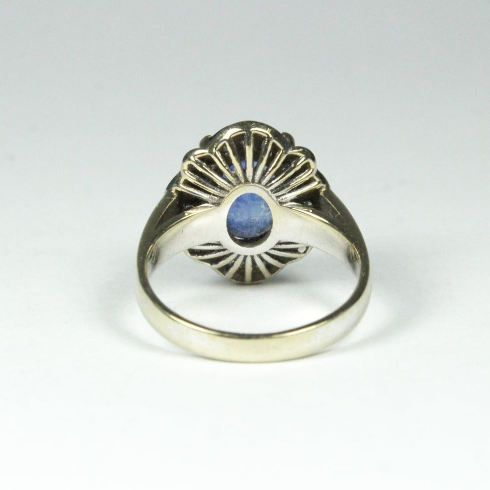 18ct White Gold 4.13ct Sapphire and Diamond Dress Ring