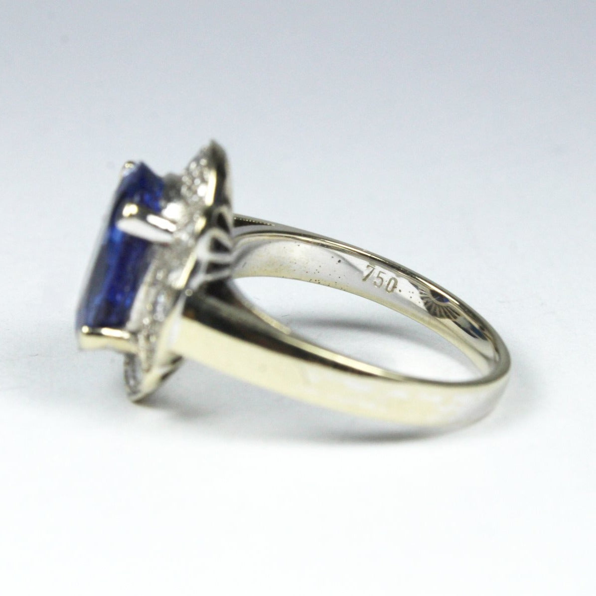 18ct White Gold 4.13ct Sapphire and Diamond Dress Ring