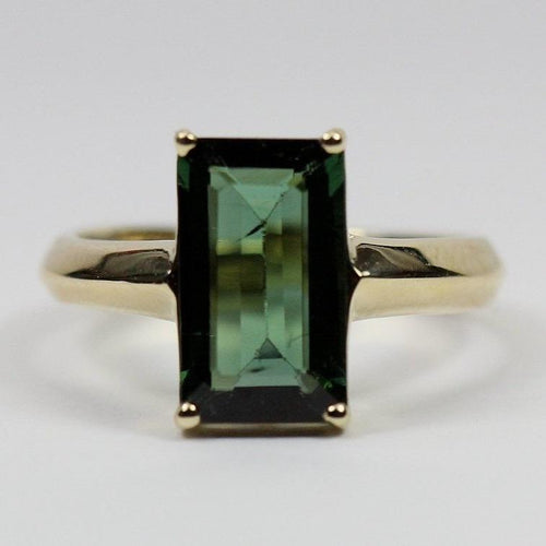 9ct Yellow Gold 3ct Green Tourmaline Ring