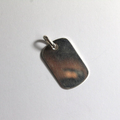 Small Mens Sterling Silver Tag or Pendant