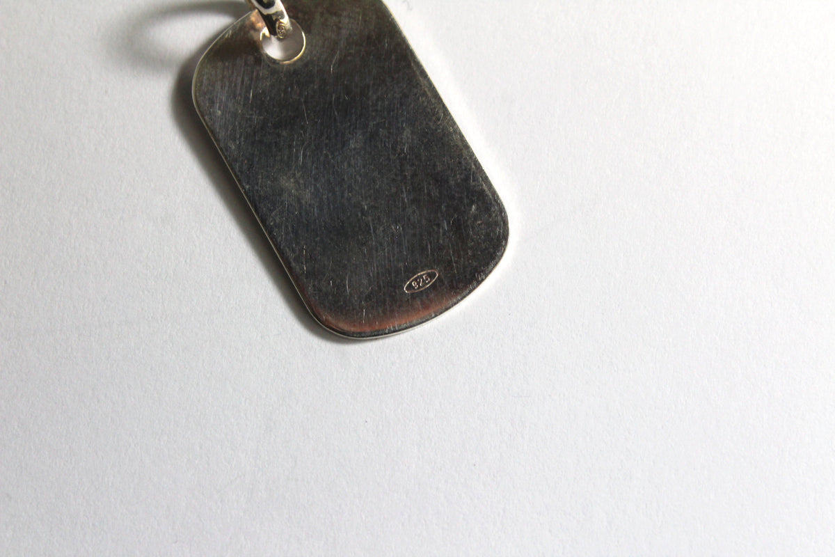 Small Mens Sterling Silver Tag or Pendant
