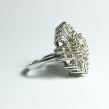 14ct Palladium White Gold Fancy Cut Diamond Dress Ring