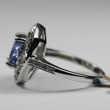 9ct White Gold 3ct Sapphire and Diamond Floral Dress Ring