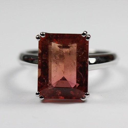 9ct White Gold 5ct Watermelon Tourmaline Dress Ring