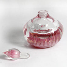 Miniature Clear and Pink Art Glass Perfume Decanter Bottle
