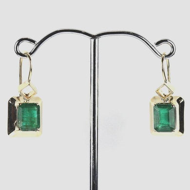 9ct White Gold 3ct Emerald Drop Earrings