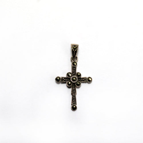 Quaint Sterling silver small Marcasite Cross