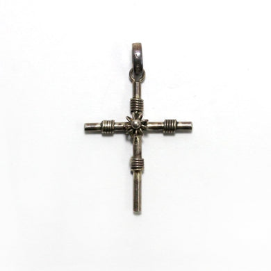Sterling Silver Decorated Wire Cross Pendant