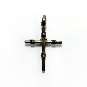Sterling Silver Decorated Wire Cross Pendant
