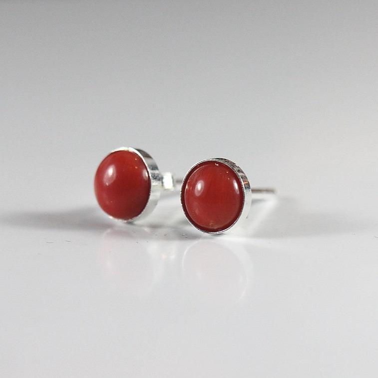 Sterling Silver Momo Coral Stud Earrings