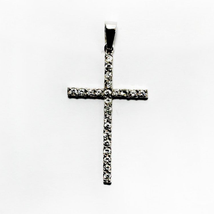 Sterling Silver Cubic Zirconia Cross Pendant