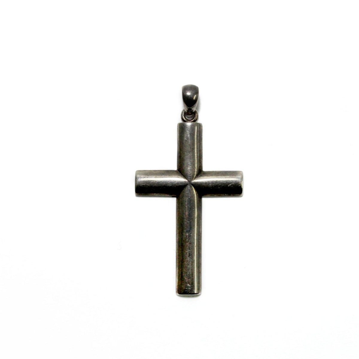 Male Crucifix Rounded Design in Sterling Silver