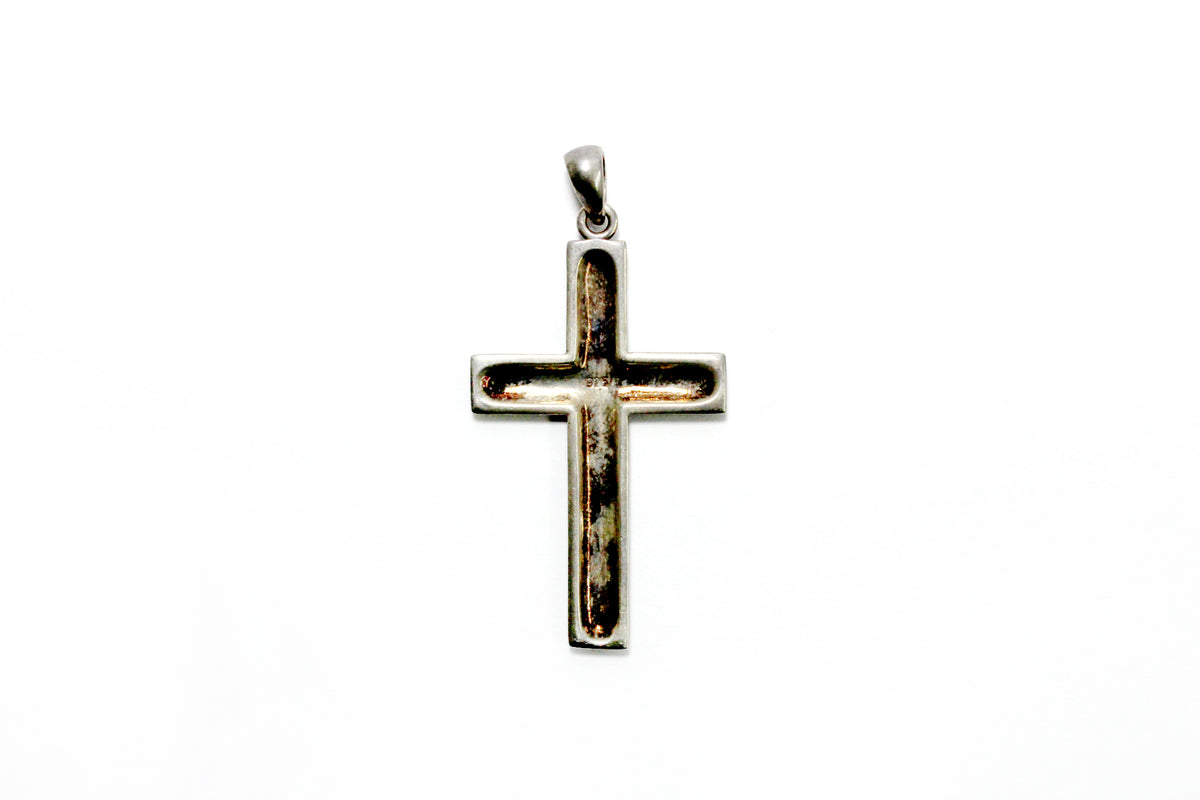 Male Crucifix Rounded Design in Sterling Silver