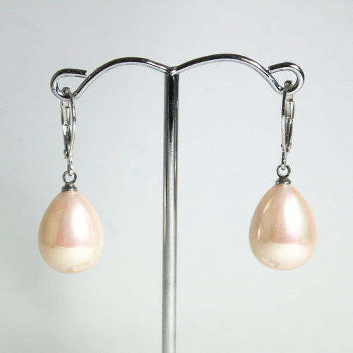 Sterling Silver Faux Pearl Drop Earrings