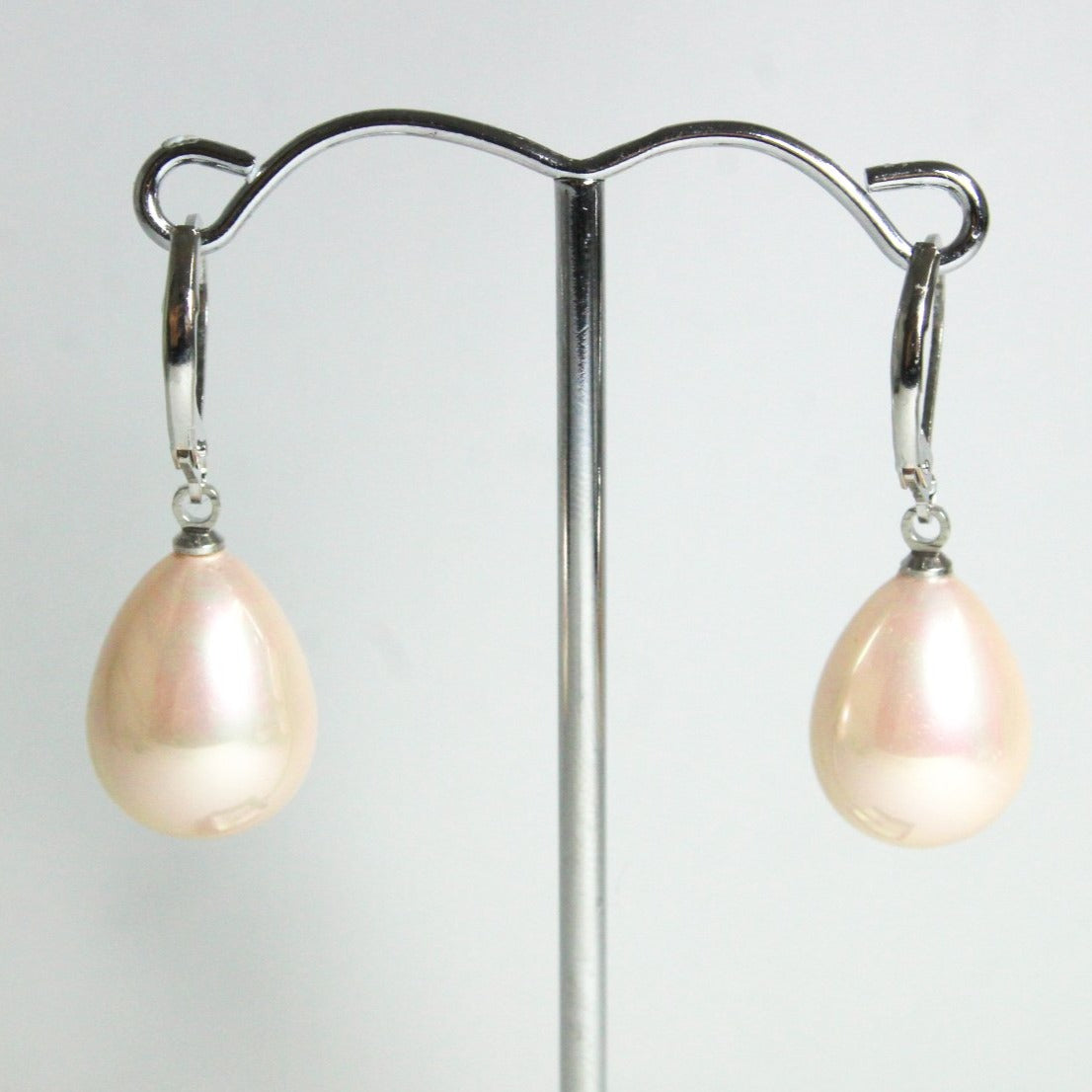Sterling Silver Faux Pearl Drop Earrings