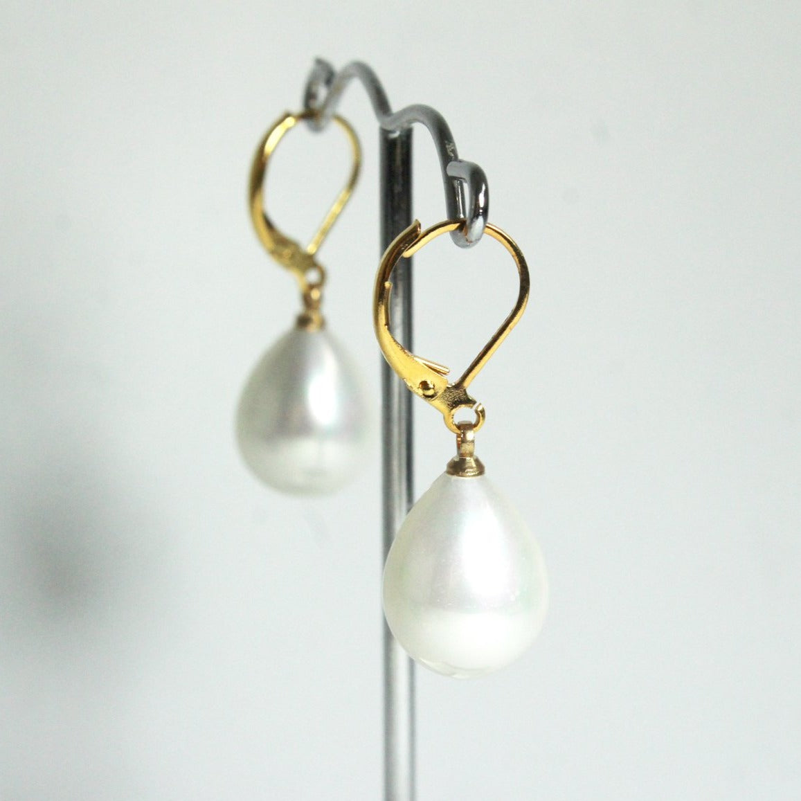 Sterling Silver Faux Pearl Drop Earrings