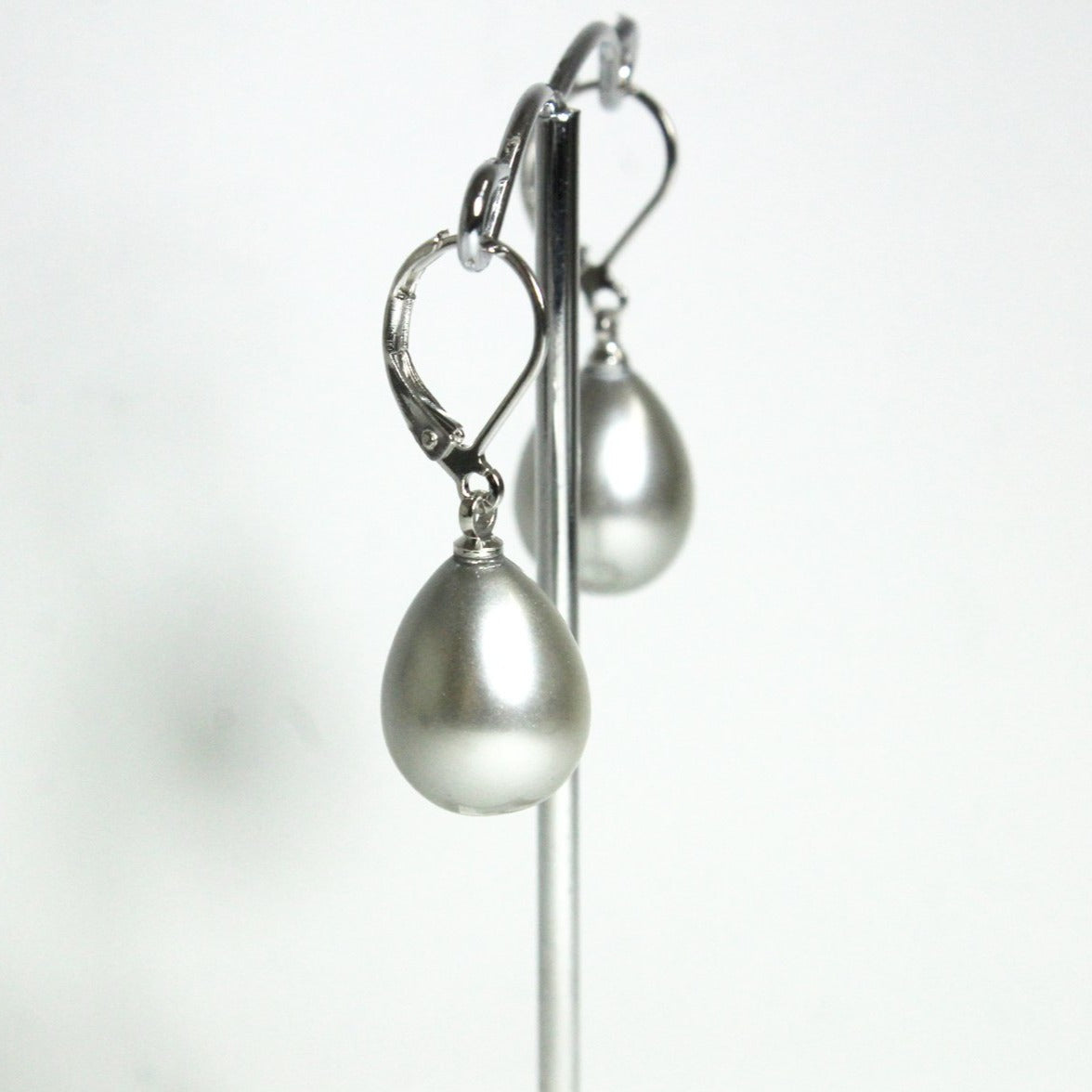 Sterling Silver Faux Pearl Drop Earrings