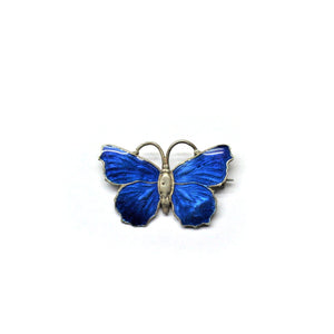 Vintage Blue Enamel Butterfly Brooch