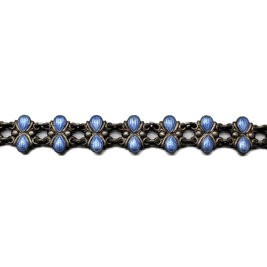 Vintage 'Volmer Bahner' Sterling Silver Light Blue Enamel Bracelet