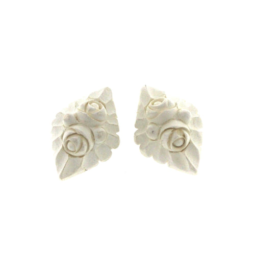 Vintage Floral Carved Mesclun Clip On Earrings