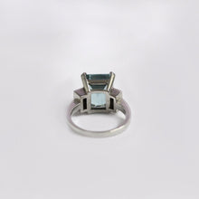 9ct White Gold 6.25ct Aquamarine and Diamond Dress Ring