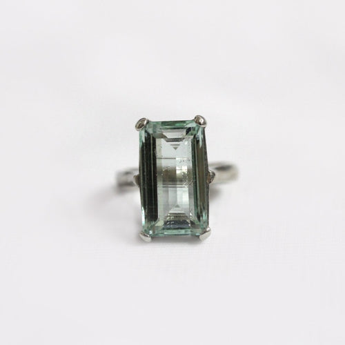 9ct White Gold Natural Aquamarine Cocktail Ring