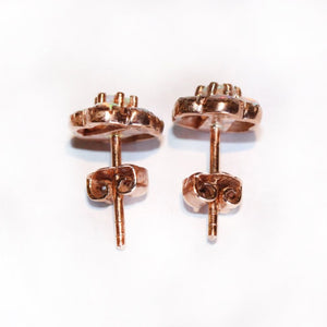 9ct Rose Gold Opal Cluster Earrings