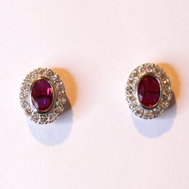 9ct Gold Ruby and Diamond Stud Earrings