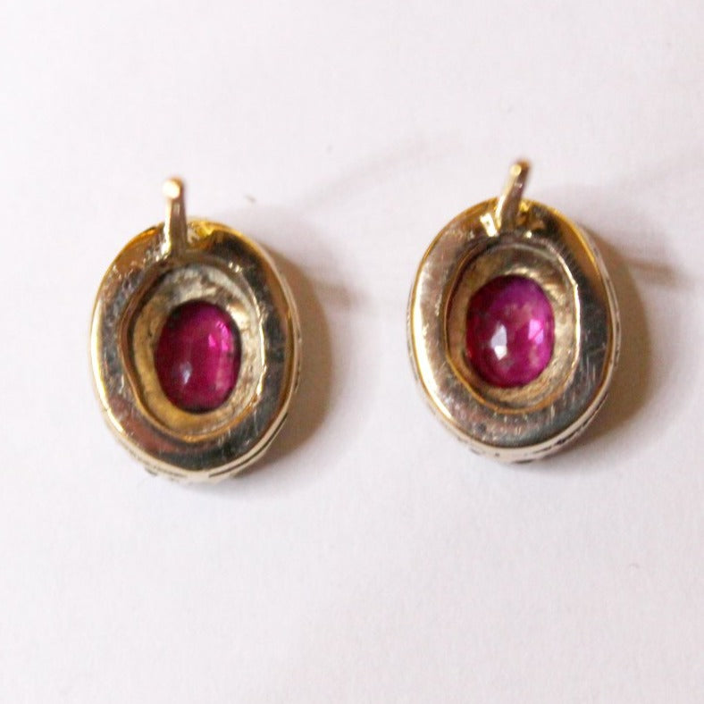 9ct Gold Ruby and Diamond Stud Earrings
