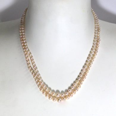 Vintage Pink Akoya Pearl Multi-Strand Necklace