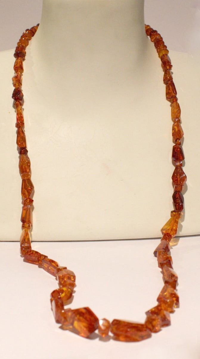 Antique Baltic Cognac Amber Graduated Beaded Necklace
