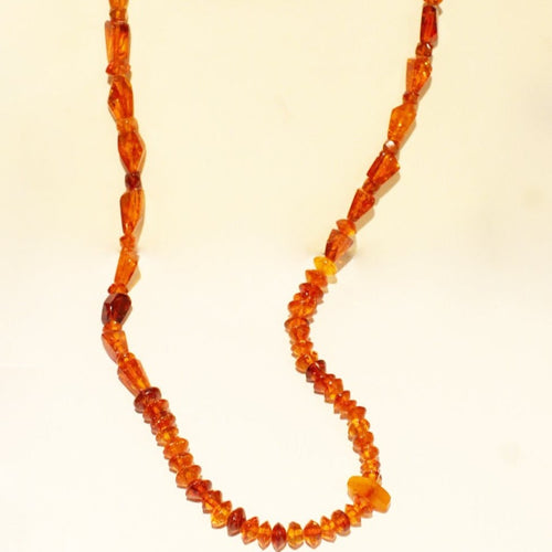 Antique Baltic Cognac Amber Graduated Beaded Necklace