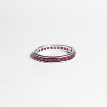 9ct White Gold Ruby Engraved Eternity Band