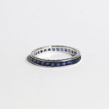 9ct White Gold Blue Sapphire Eternity Band