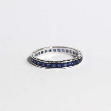 9ct White Gold Blue Sapphire Eternity Band