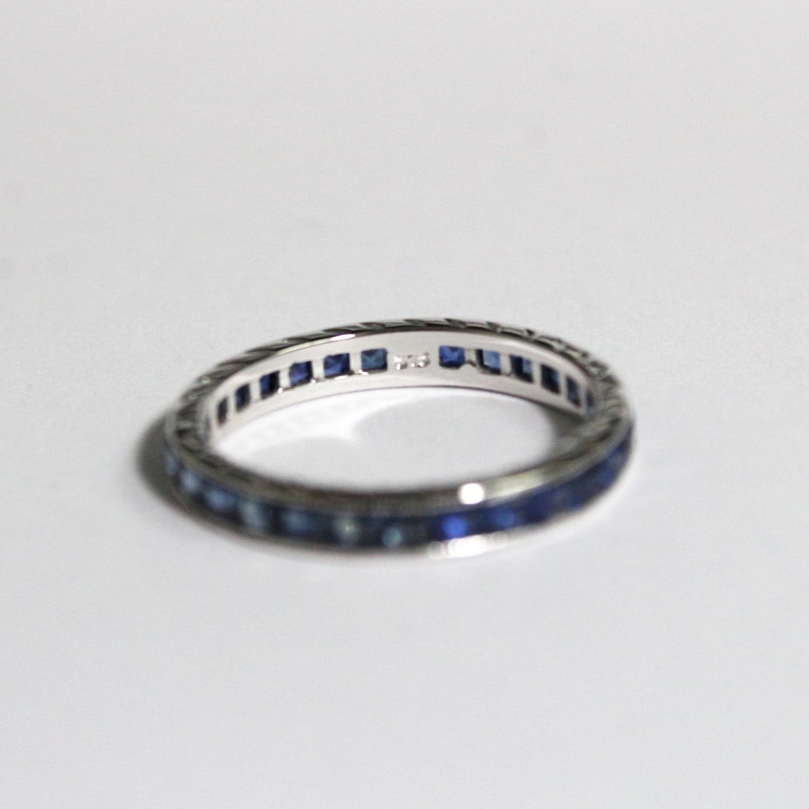 9ct White Gold Blue Sapphire Eternity Band
