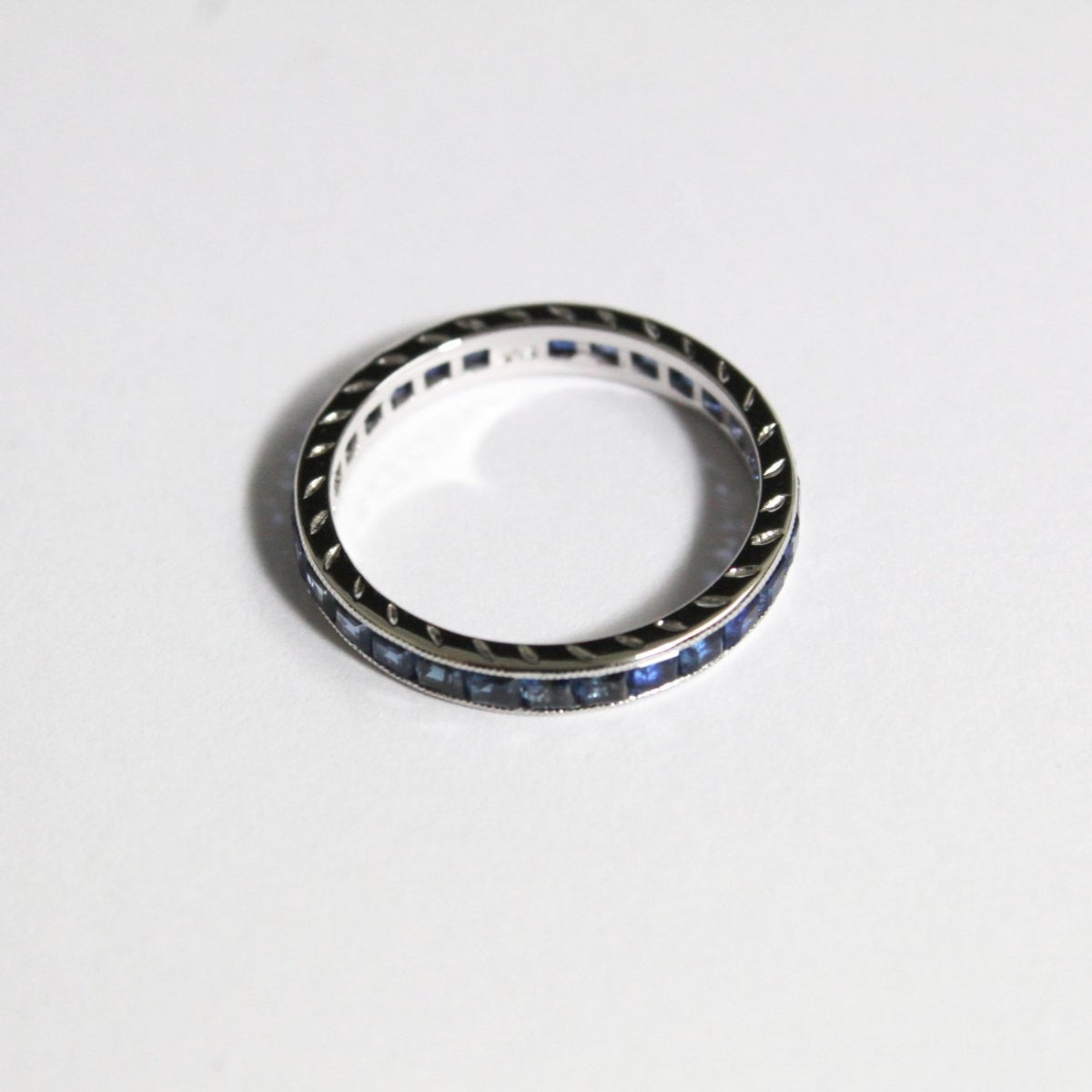 9ct White Gold Blue Sapphire Eternity Band