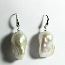9ct White Gold White Baroque Pearl Drop Earrings