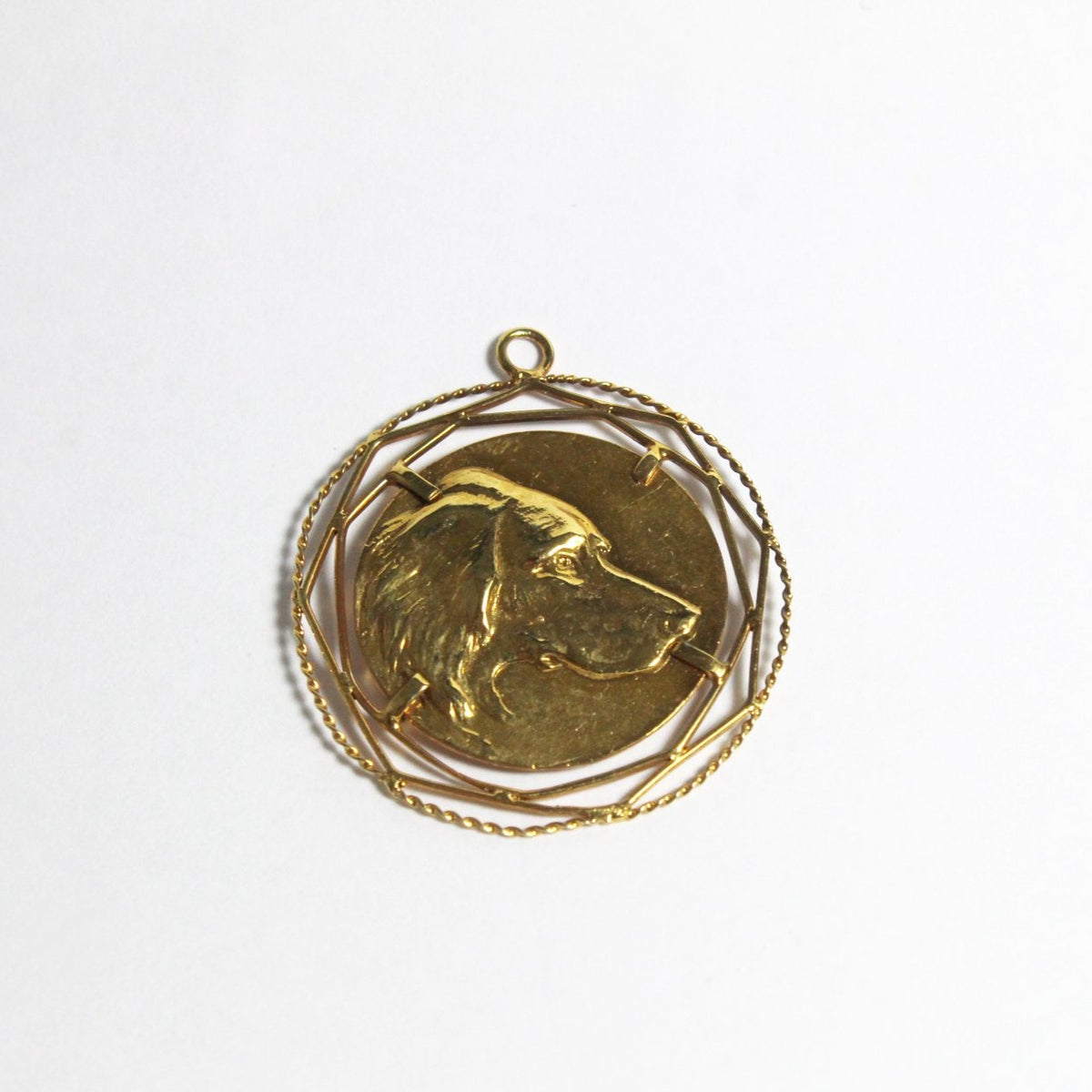 Antique 9ct Yellow Gold English Springer Spaniel Medallion