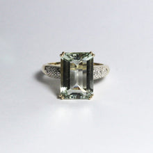 9ct Yellow Gold Aquamarine and Diamond Dress Ring