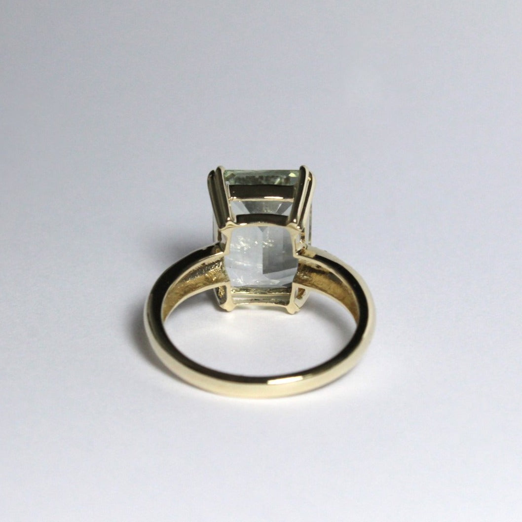 9ct Yellow Gold Aquamarine and Diamond Dress Ring